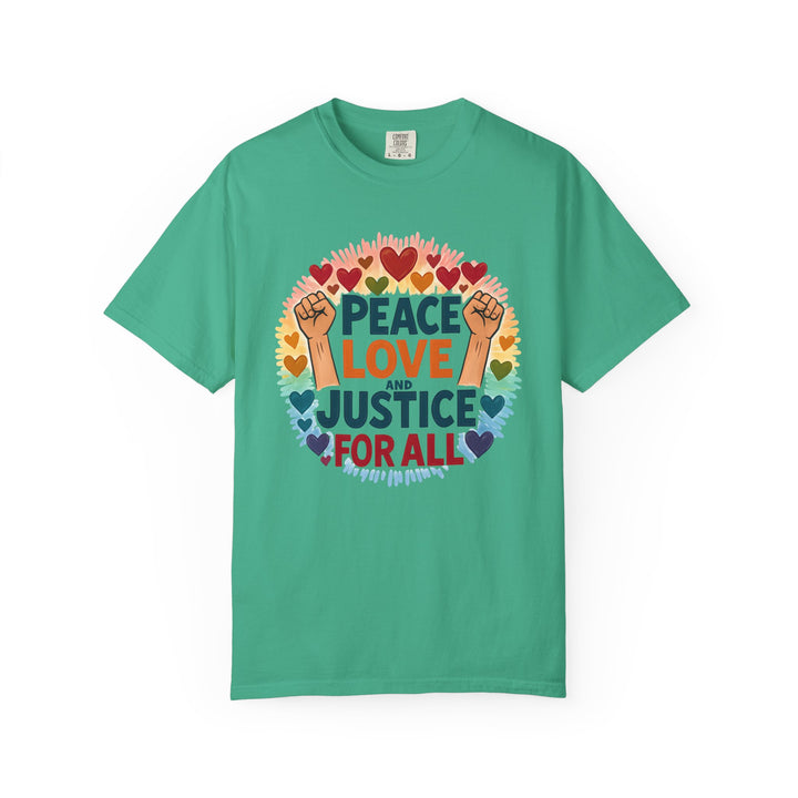 Peace Love and Justice for All TShirt  Social Justice Shirt Equality Activist Tee Pride-Inspired Protest Shirt Unisex Statement Graphic Tee