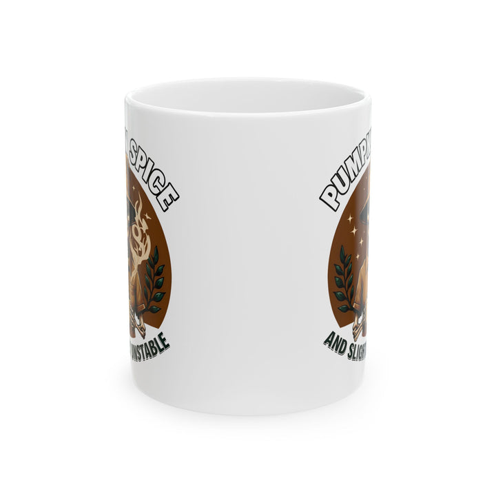 Pumpkin Spice & Slightly Unstable Mug Funny Skeleton Witch Coffee Cup Spooky Fall Halloween Drinkware for Pumpkin Spice Lovers