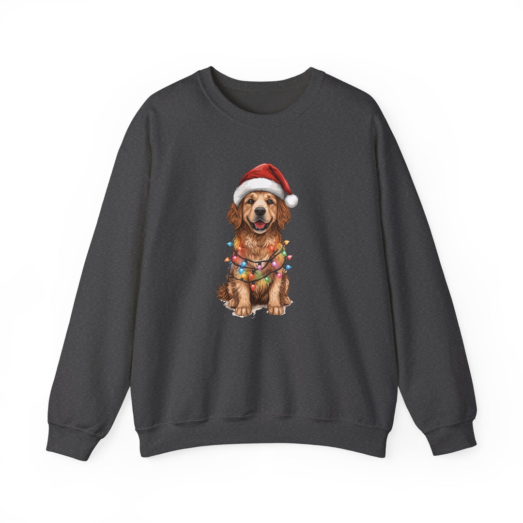 Golden Retriever Christmas Lights Sweatshirt | Cute Dog Santa Holiday Crewneck