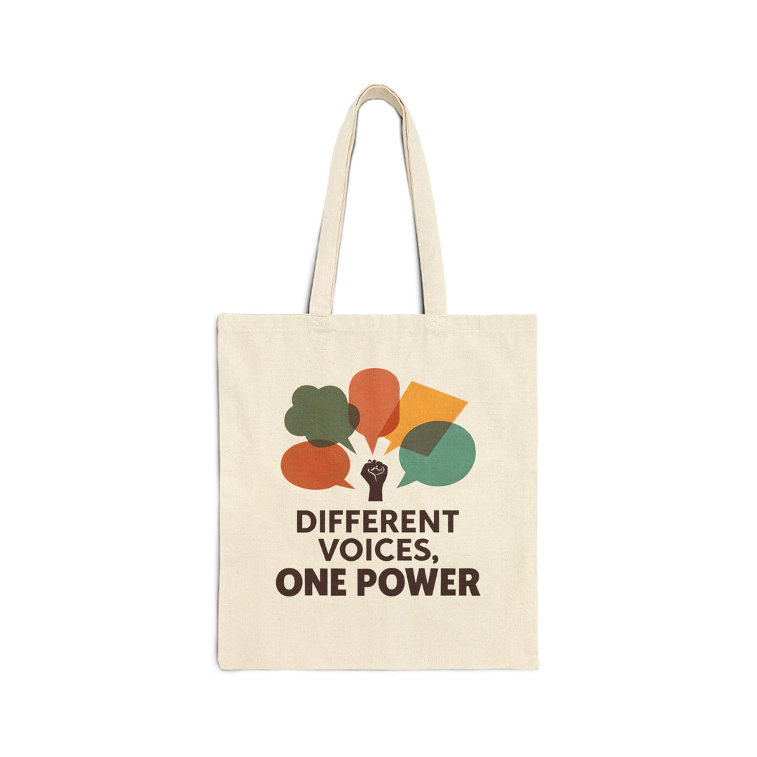 Different Voices One Power Tote – Unity, Equality & Social Justice Canvas Bag- Ten & Timber
