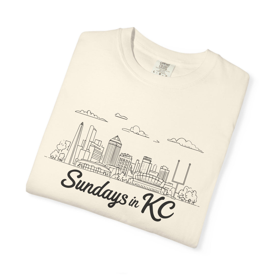 Sundays in KC Shirt Kansas City Football Skyline TShirt for Game Day Fans- Ten & Timber