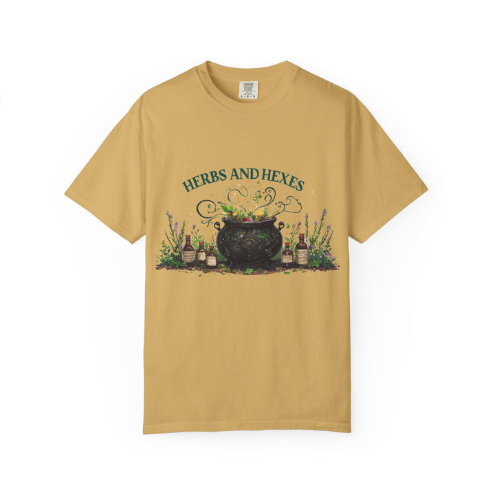 Herbs and Hexes TShirt Witchy Botanical Graphic Tee Magical Cauldron Shirt Halloween Herb Lover Gift Unisex Witch core Top- Ten & Timber