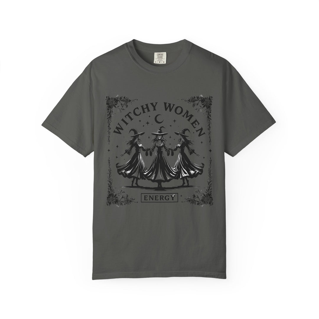 Witchy Women Energy T-Shirt, Unisex Garment-Dyed Tee, Boho Shirt, Halloween Apparel, Spiritual Gift, Tarot Lovers Top- Ten & Timber