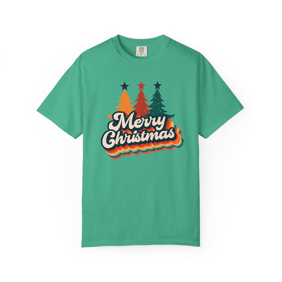 Retro Merry Christmas T-Shirt | Vintage Holiday Graphic Tee | Festive 70s Style Christmas Shirt for Women & Men- Ten & Timber