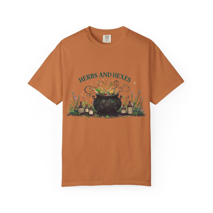Herbs and Hexes TShirt Witchy Botanical Graphic Tee Magical Cauldron Shirt Halloween Herb Lover Gift Unisex Witch core Top- Ten & Timber