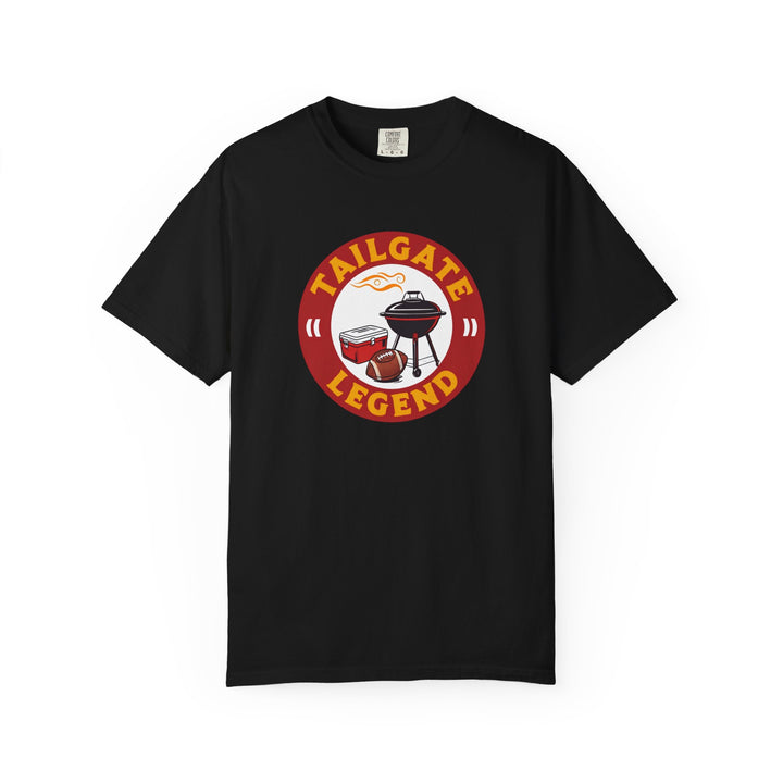 Tailgate Legend TShirt Funny Football Tailgating Tee with Grill Cooler and Football Graphic- Ten & Timber