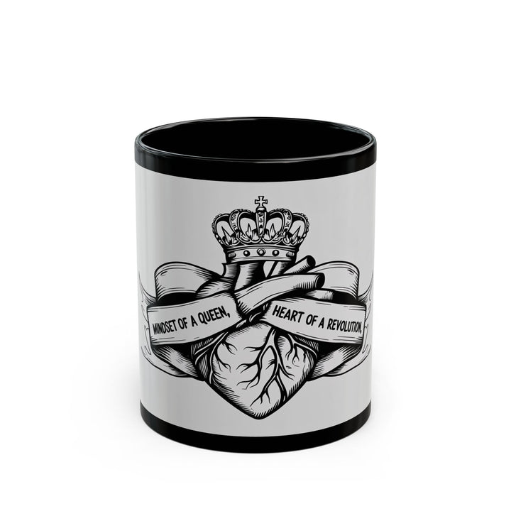 Mindset of a Queen Mug – Heart of a Revolution Coffee Cup, Empowerment Gift for Women, Crown & Heart Design, Feminist Mug- Ten & Timber