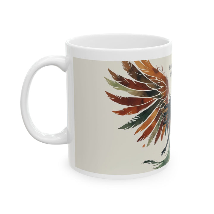 Rise Fierce, Rise Free Mug Boho Phoenix Wings Coffee Cup Inspirational Women Empowerment Gift- Ten & Timber