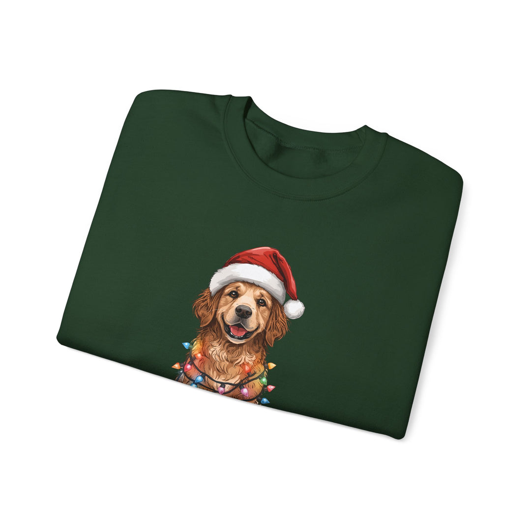 Golden Retriever Christmas Lights Sweatshirt | Cute Dog Santa Holiday Crewneck