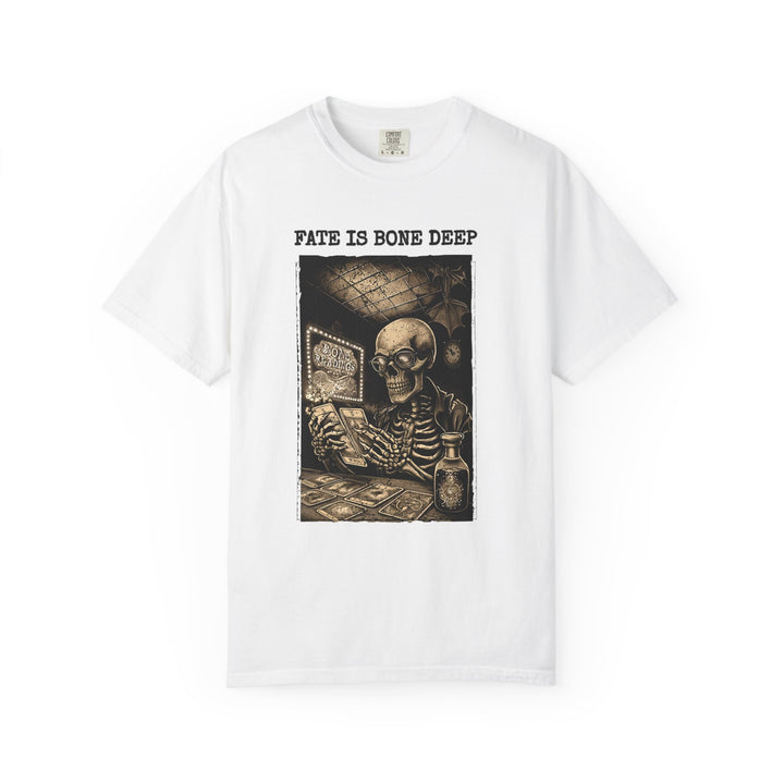 Fate Is Bone Deep TShirt Gothic Skeleton Tarot Tee Dark Occult Fortune Teller Shirt Bone Readings Unisex Graphic Top- Ten & Timber