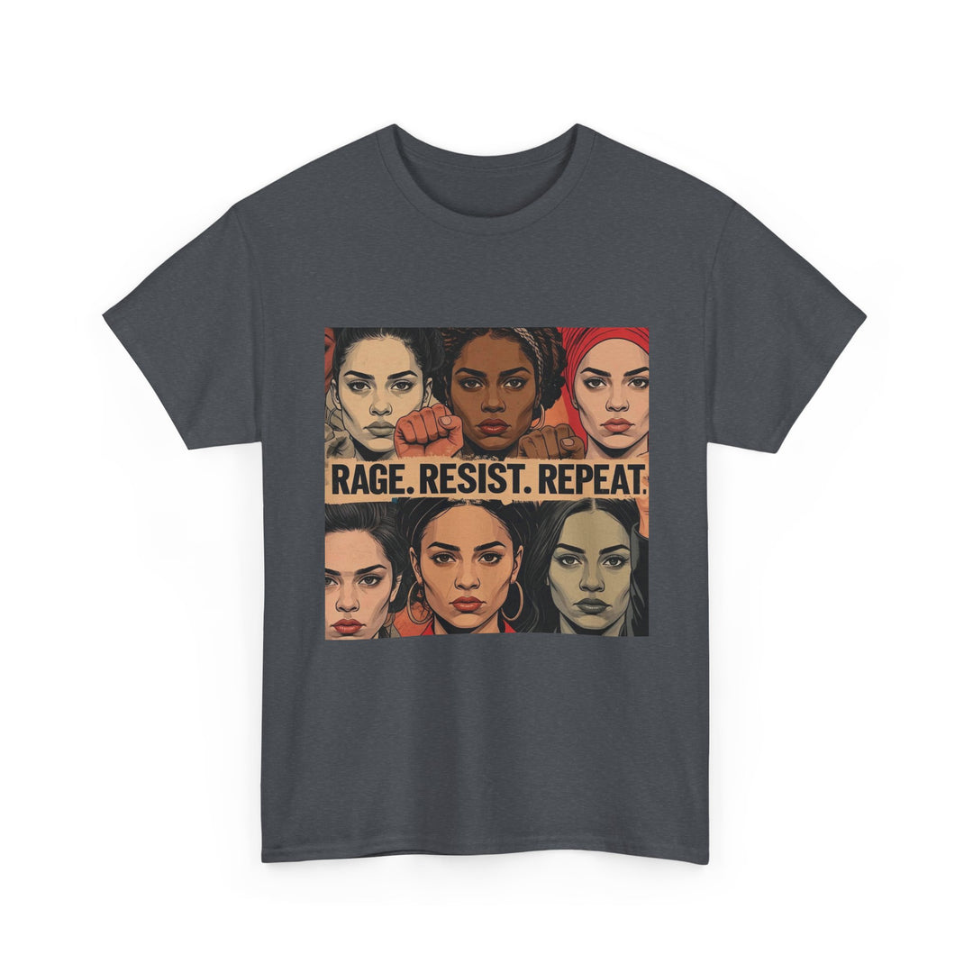 Rage Resist Repeat TShirt Feminist Protest Graphic Tee Empowerment Shirt for Women Bold Social Justice Apparel- Ten & Timber