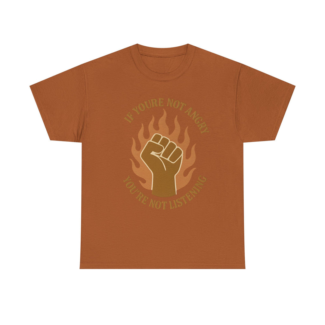Resistance Fist Unisex Tee, Awareness Flame Graphic Shirt, Unapologetic Rage Cotton Tshirt, Protest Activist Top, Social Justice Gift,