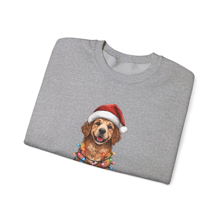 Golden Retriever Christmas Lights Sweatshirt | Cute Dog Santa Holiday Crewneck