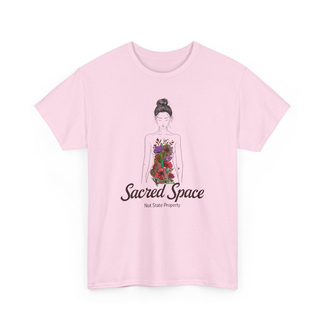 Sacred Space Feminist TShirt ProChoice Body Autonomy Tee Empowering Floral Graphic Shirt Women's Rights Protest Top- Ten & Timber