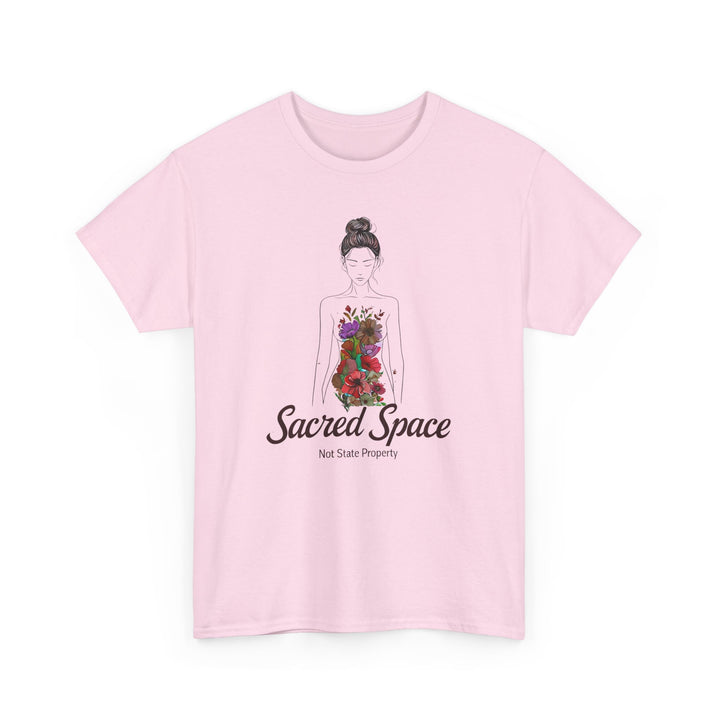 Sacred Space Feminist TShirt ProChoice Body Autonomy Tee Empowering Floral Graphic Shirt Women's Rights Protest Top- Ten & Timber