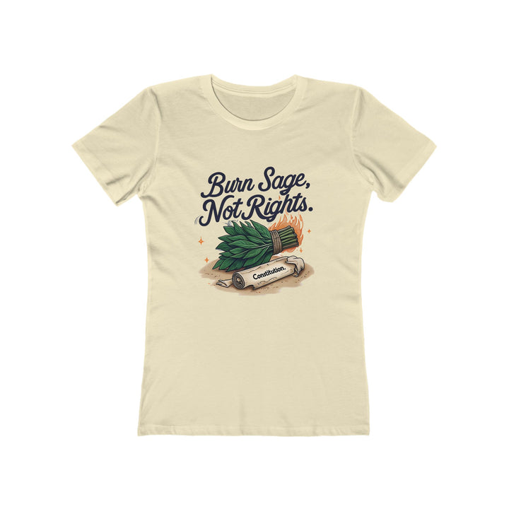 Burn Sage, Not Rights Women's Boyfriend Tee - Eco-Friendly Graphic T-Shirt, Perfect for Everyday Wear, Self-Care Gift, Spiritual [...]- Ten & Timber