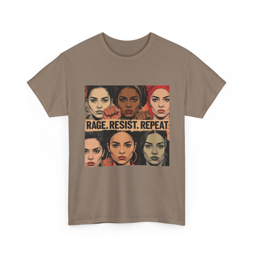 Rage Resist Repeat TShirt Feminist Protest Graphic Tee Empowerment Shirt for Women Bold Social Justice Apparel- Ten & Timber