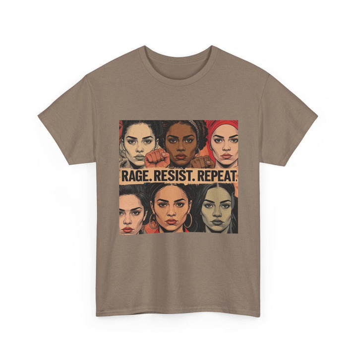 Rage Resist Repeat TShirt Feminist Protest Graphic Tee Empowerment Shirt for Women Bold Social Justice Apparel- Ten & Timber
