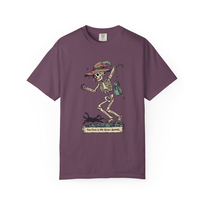 The Fool Is My Spirit Animal TShirt Skeleton Tarot Card Tee Witchy Goth Shirt Halloween Occult Graphic Unisex Top- Ten & Timber