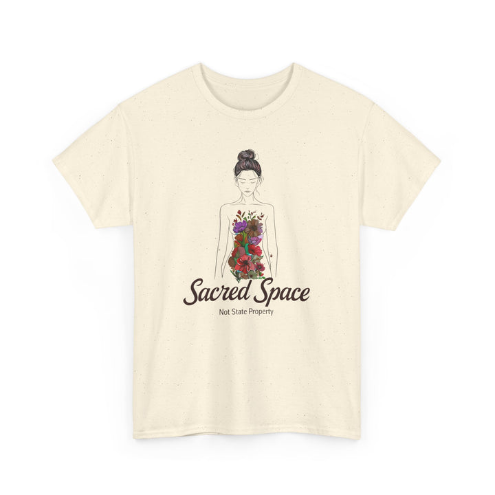 Sacred Space Feminist TShirt ProChoice Body Autonomy Tee Empowering Floral Graphic Shirt Women's Rights Protest Top- Ten & Timber