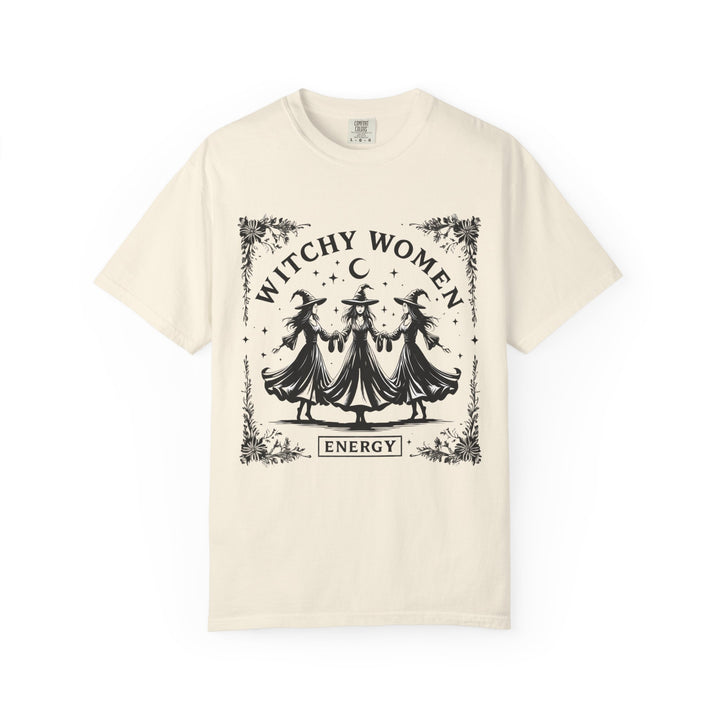 Witchy Women Energy T-Shirt, Unisex Garment-Dyed Tee, Boho Shirt, Halloween Apparel, Spiritual Gift, Tarot Lovers Top- Ten & Timber