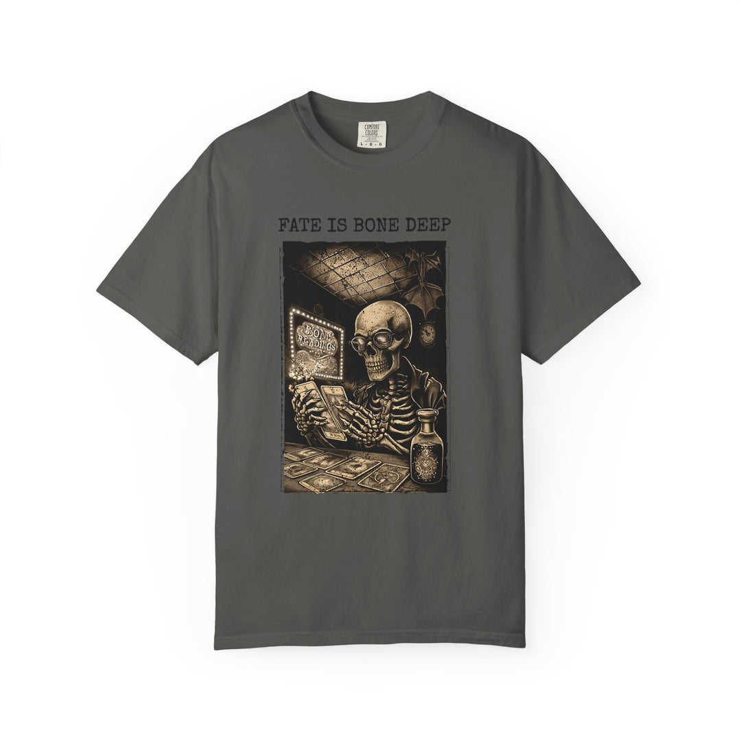 Fate Is Bone Deep TShirt Gothic Skeleton Tarot Tee Dark Occult Fortune Teller Shirt Bone Readings Unisex Graphic Top- Ten & Timber