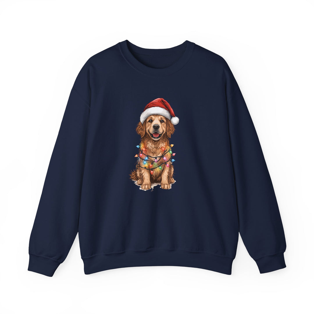 Golden Retriever Christmas Lights Sweatshirt | Cute Dog Santa Holiday Crewneck