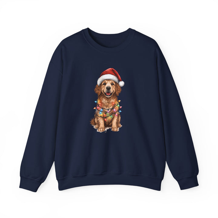 Golden Retriever Christmas Lights Sweatshirt | Cute Dog Santa Holiday Crewneck