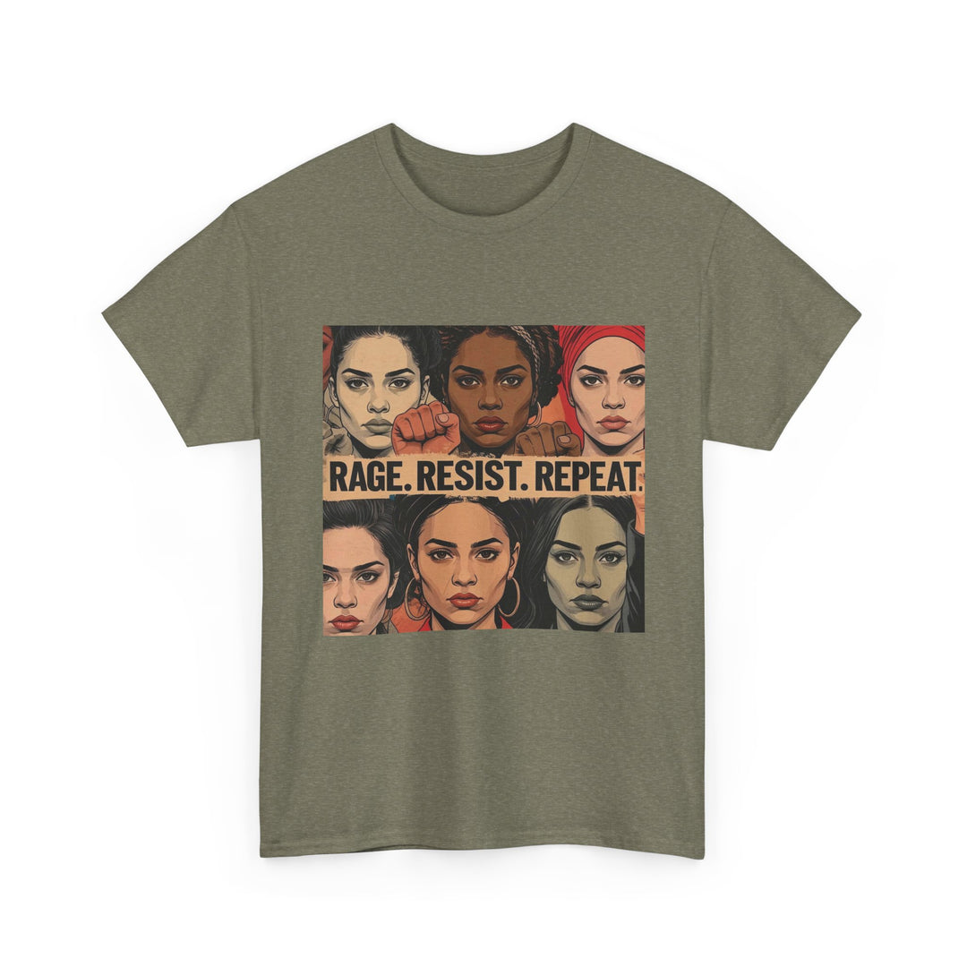 Rage Resist Repeat TShirt Feminist Protest Graphic Tee Empowerment Shirt for Women Bold Social Justice Apparel- Ten & Timber