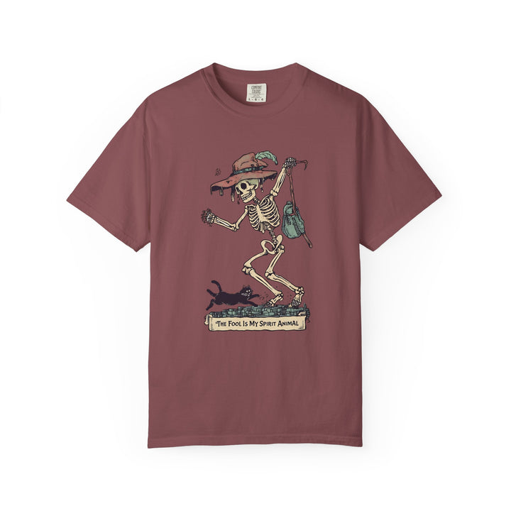 The Fool Is My Spirit Animal TShirt Skeleton Tarot Card Tee Witchy Goth Shirt Halloween Occult Graphic Unisex Top- Ten & Timber