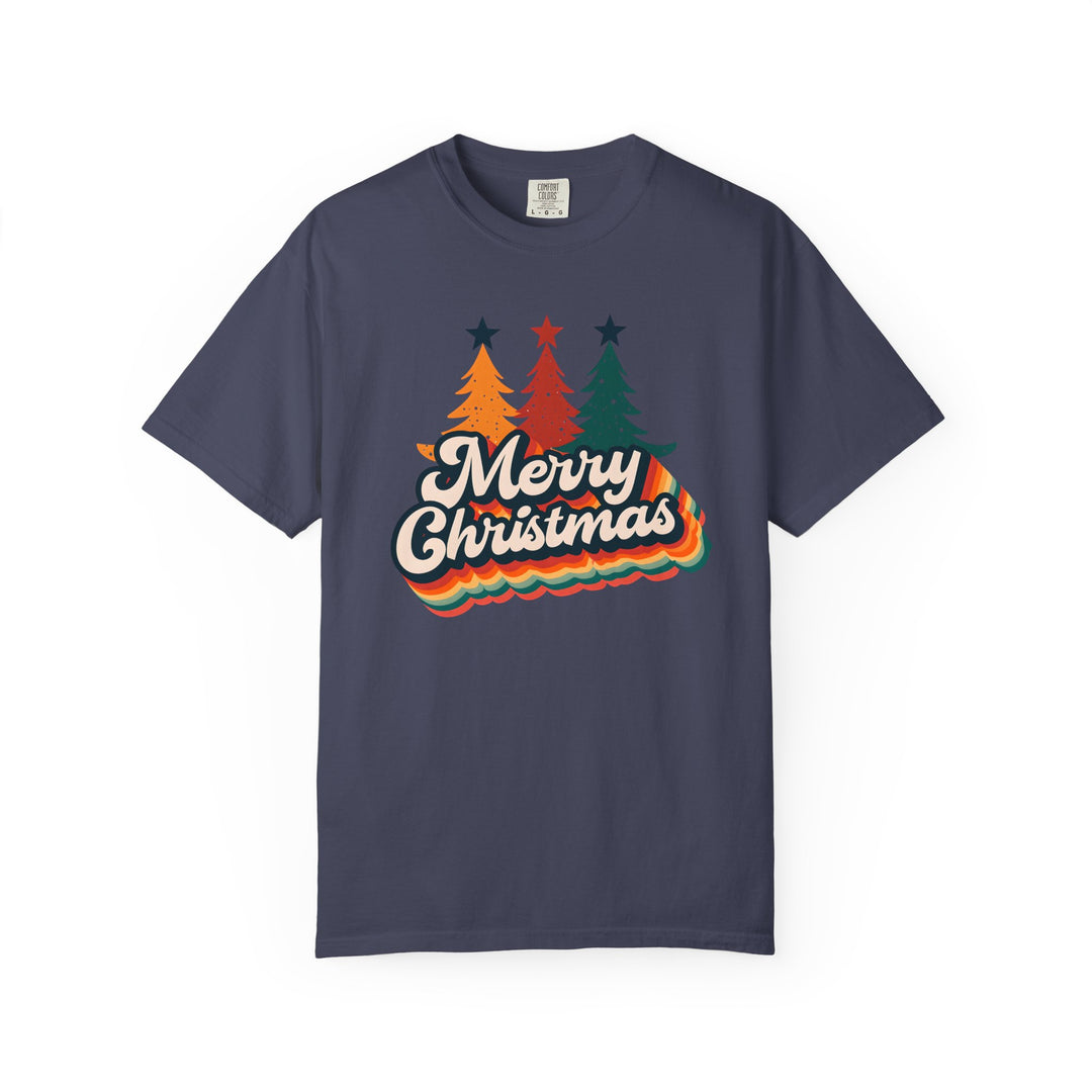 Retro Merry Christmas T-Shirt | Vintage Holiday Graphic Tee | Festive 70s Style Christmas Shirt for Women & Men- Ten & Timber