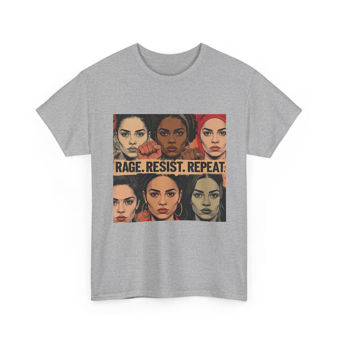 Rage Resist Repeat TShirt Feminist Protest Graphic Tee Empowerment Shirt for Women Bold Social Justice Apparel- Ten & Timber