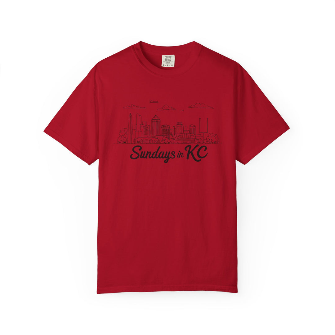 Sundays in KC Shirt Kansas City Football Skyline TShirt for Game Day Fans- Ten & Timber