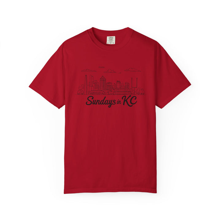 Sundays in KC Shirt Kansas City Football Skyline TShirt for Game Day Fans- Ten & Timber