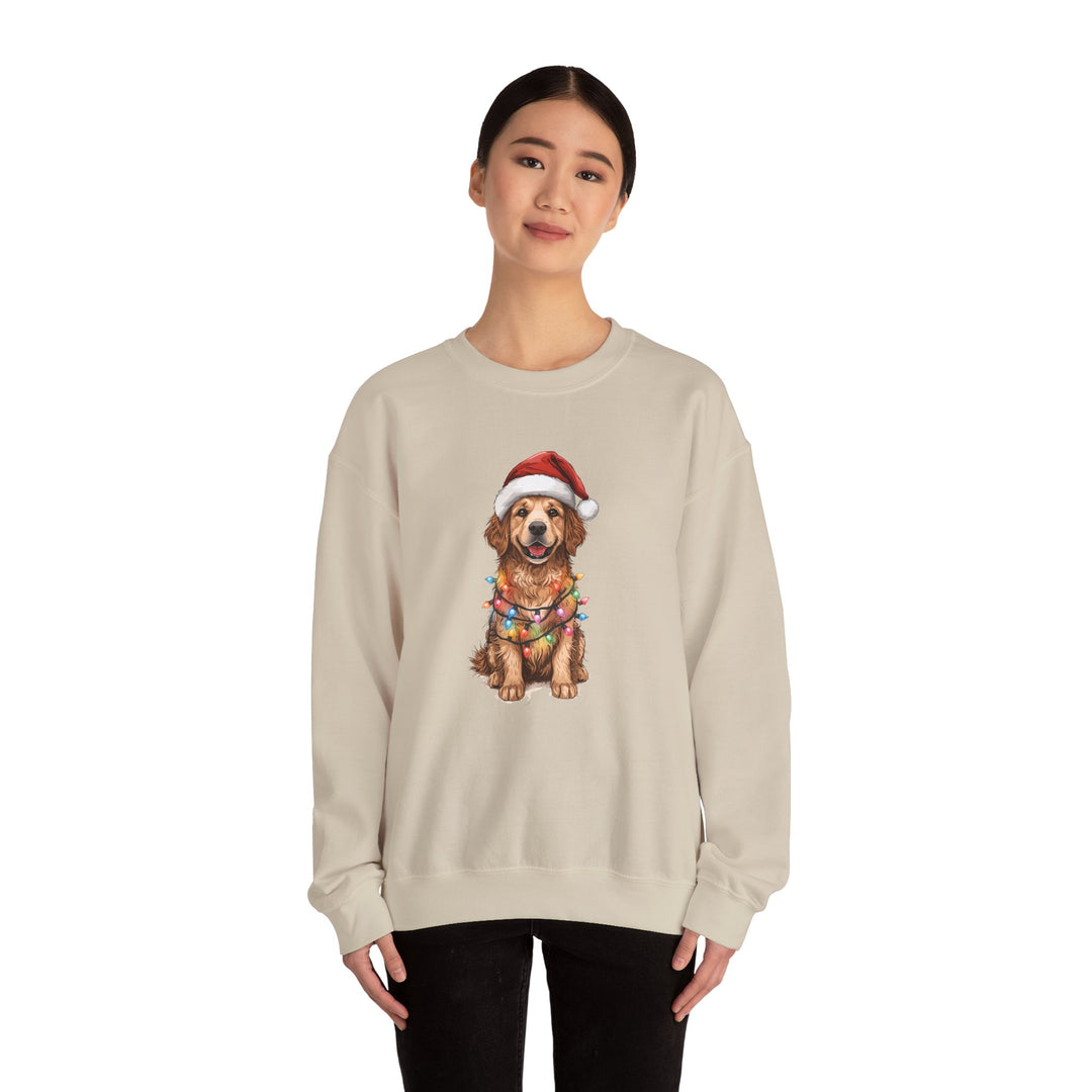 Golden Retriever Christmas Lights Sweatshirt | Cute Dog Santa Holiday Crewneck