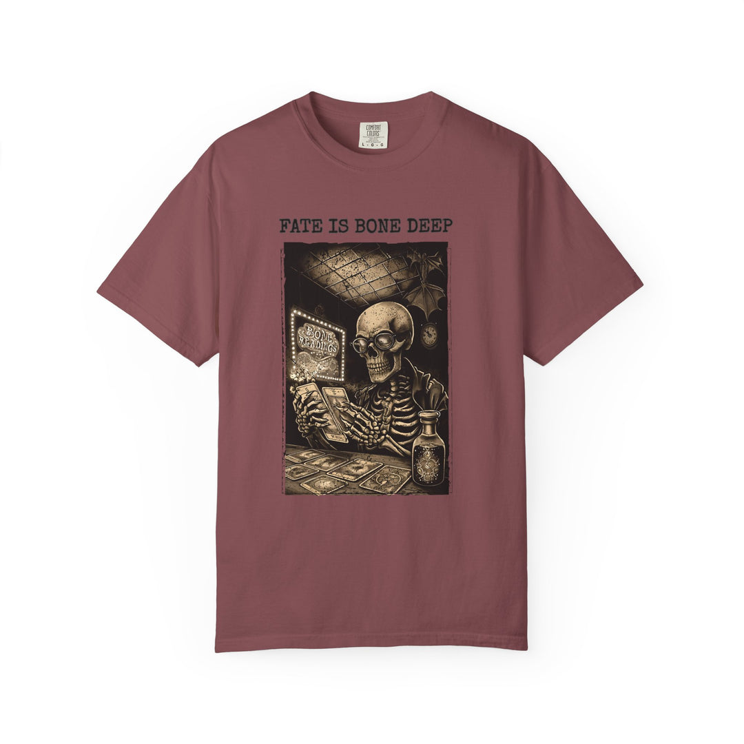 Fate Is Bone Deep TShirt Gothic Skeleton Tarot Tee Dark Occult Fortune Teller Shirt Bone Readings Unisex Graphic Top- Ten & Timber