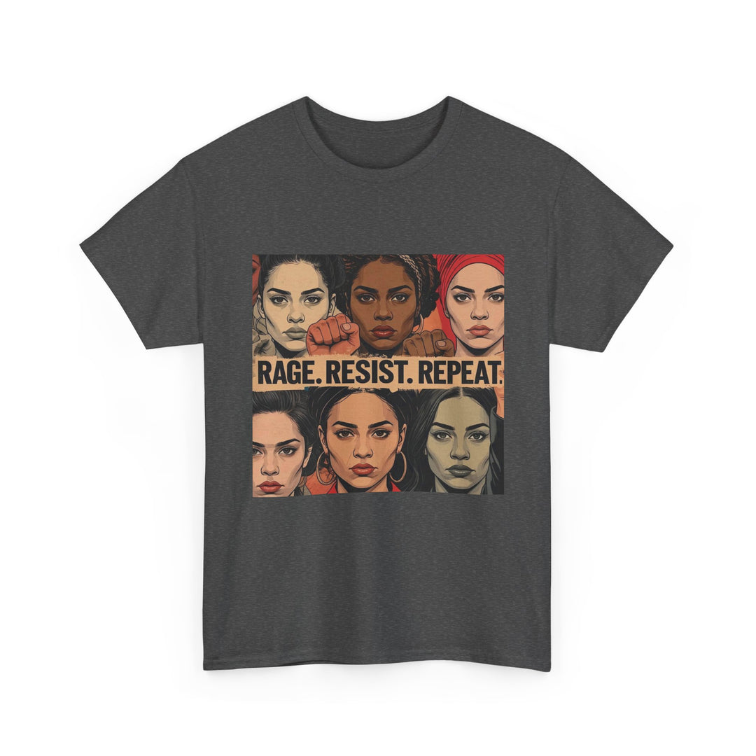 Rage Resist Repeat TShirt Feminist Protest Graphic Tee Empowerment Shirt for Women Bold Social Justice Apparel- Ten & Timber