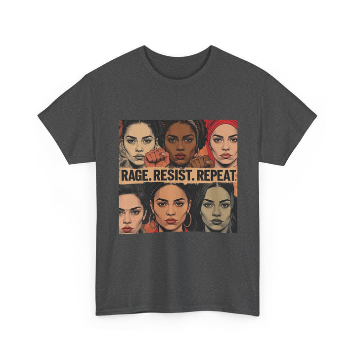 Rage Resist Repeat TShirt Feminist Protest Graphic Tee Empowerment Shirt for Women Bold Social Justice Apparel- Ten & Timber
