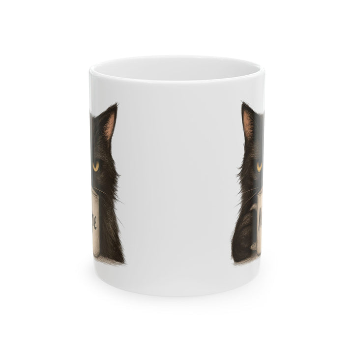 Funny Grumpy Cat 'Nope' Mug Sarcastic Coffee Cup Cute Black Cat Lover Gift