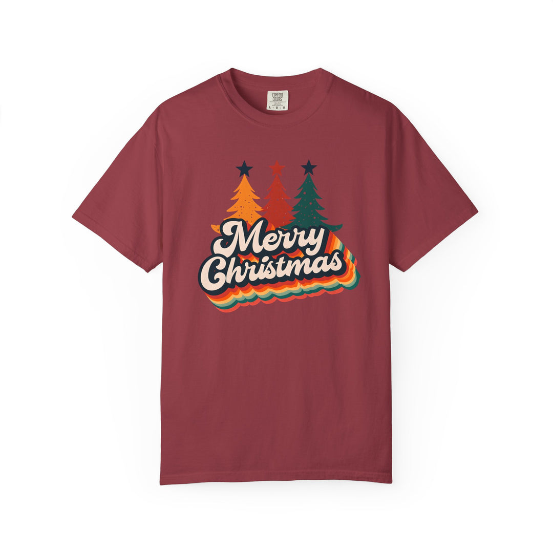 Retro Merry Christmas T-Shirt | Vintage Holiday Graphic Tee | Festive 70s Style Christmas Shirt for Women & Men- Ten & Timber