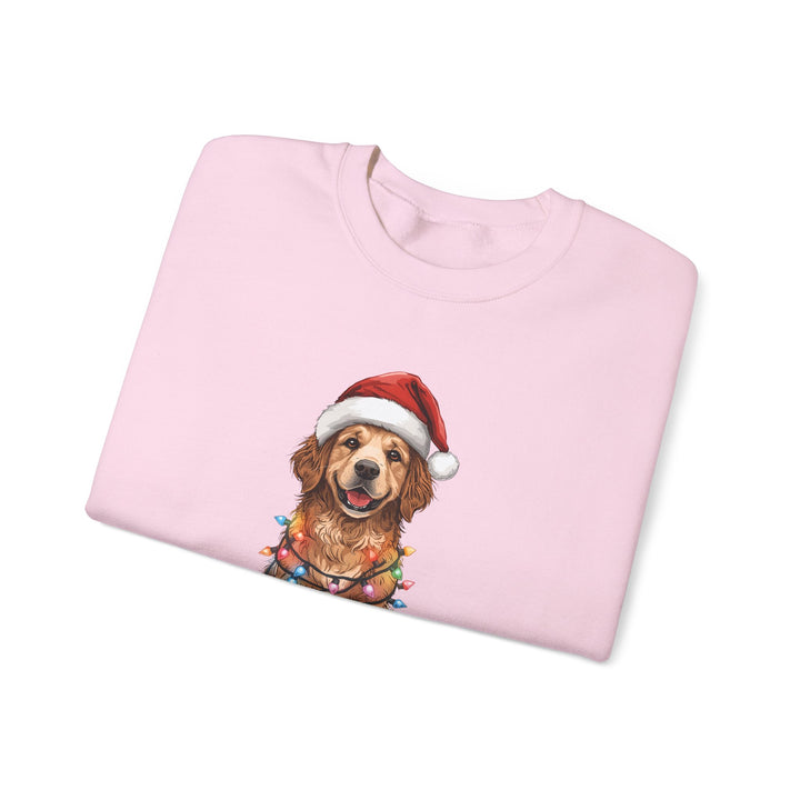 Golden Retriever Christmas Lights Sweatshirt | Cute Dog Santa Holiday Crewneck