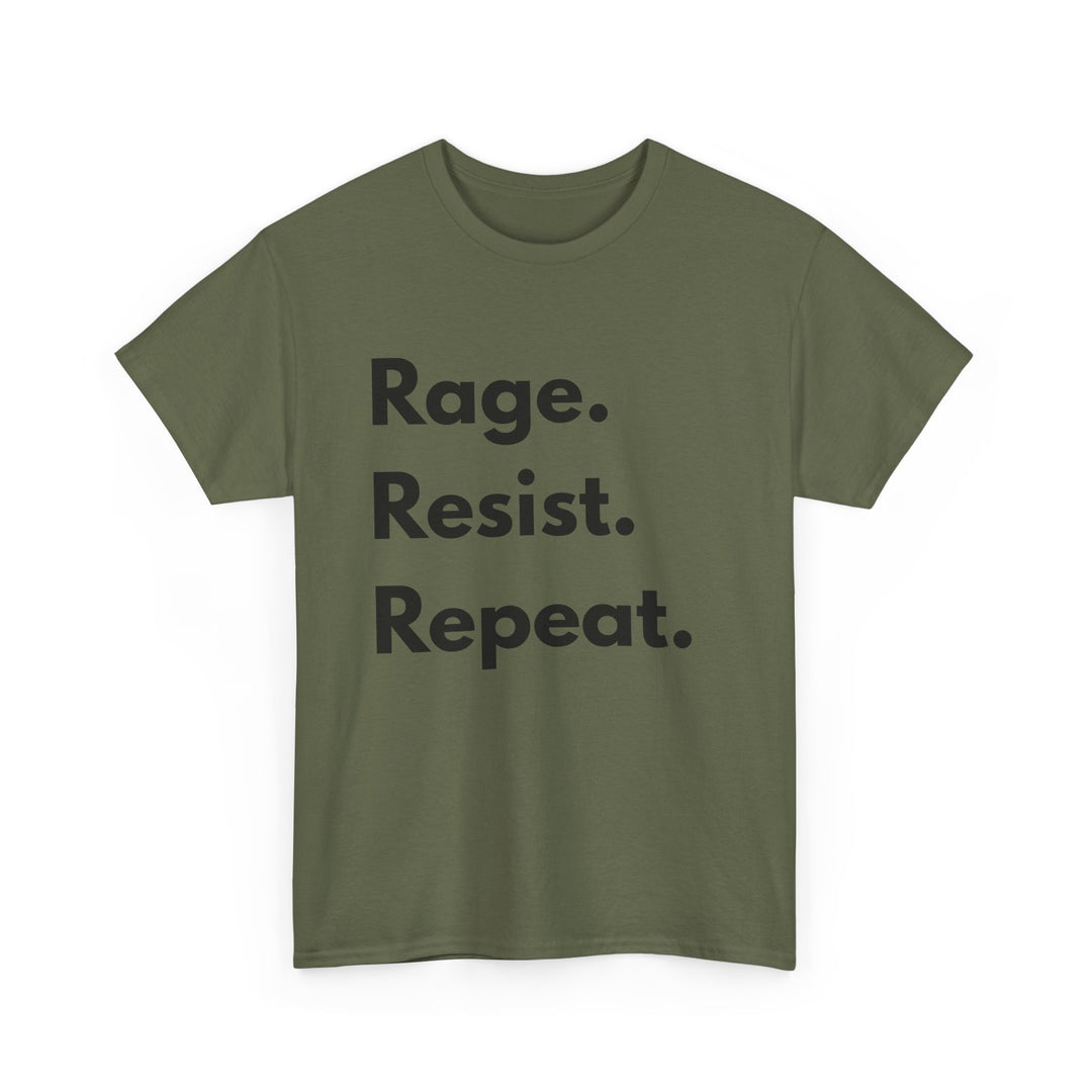Rage Resist Repeat TShirt Bold Protest Statement Tee Unisex Resistance Shirt Activist Apparel Social Justice Graphic Tee- Ten & Timber