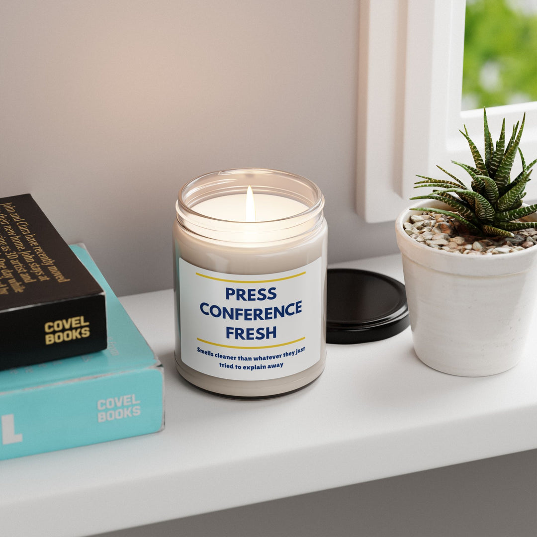 Press Conference Fresh Scented Soy Candle - Clean Aroma, Perfect Gift for Office, Home, Relaxation, Motivation, and Events- Ten & Timber