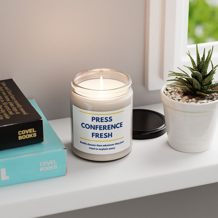 Press Conference Fresh Scented Soy Candle - Clean Aroma, Perfect Gift for Office, Home, Relaxation, Motivation, and Events- Ten & Timber