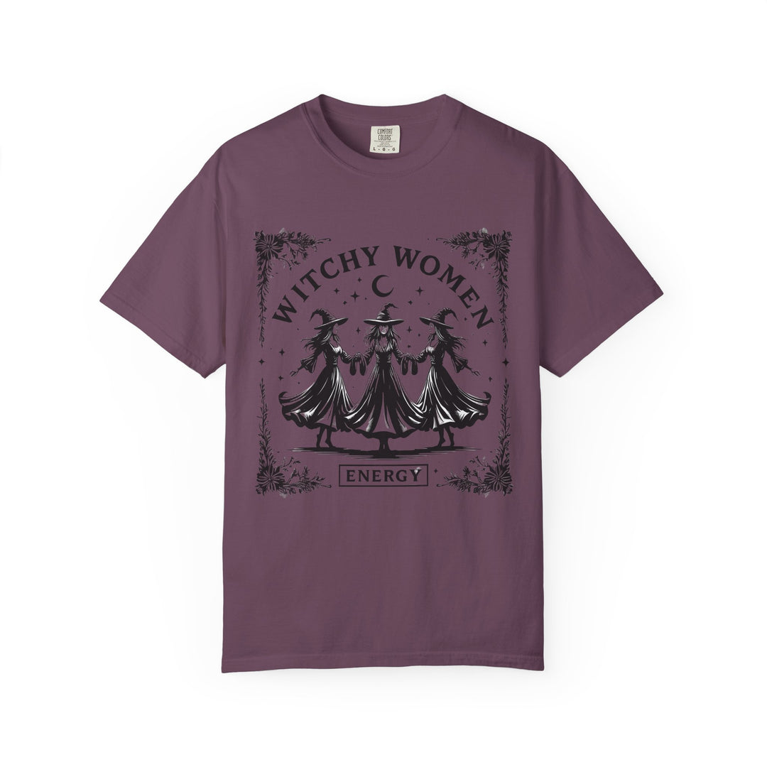 Witchy Women Energy T-Shirt, Unisex Garment-Dyed Tee, Boho Shirt, Halloween Apparel, Spiritual Gift, Tarot Lovers Top- Ten & Timber