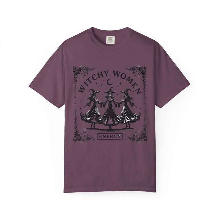 Witchy Women Energy T-Shirt, Unisex Garment-Dyed Tee, Boho Shirt, Halloween Apparel, Spiritual Gift, Tarot Lovers Top- Ten & Timber