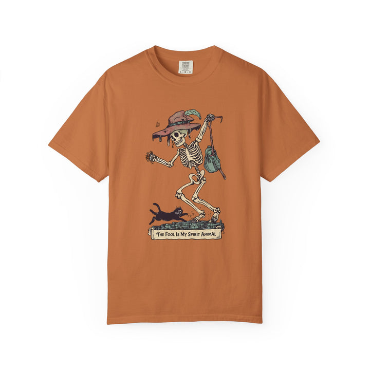 The Fool Is My Spirit Animal TShirt Skeleton Tarot Card Tee Witchy Goth Shirt Halloween Occult Graphic Unisex Top- Ten & Timber
