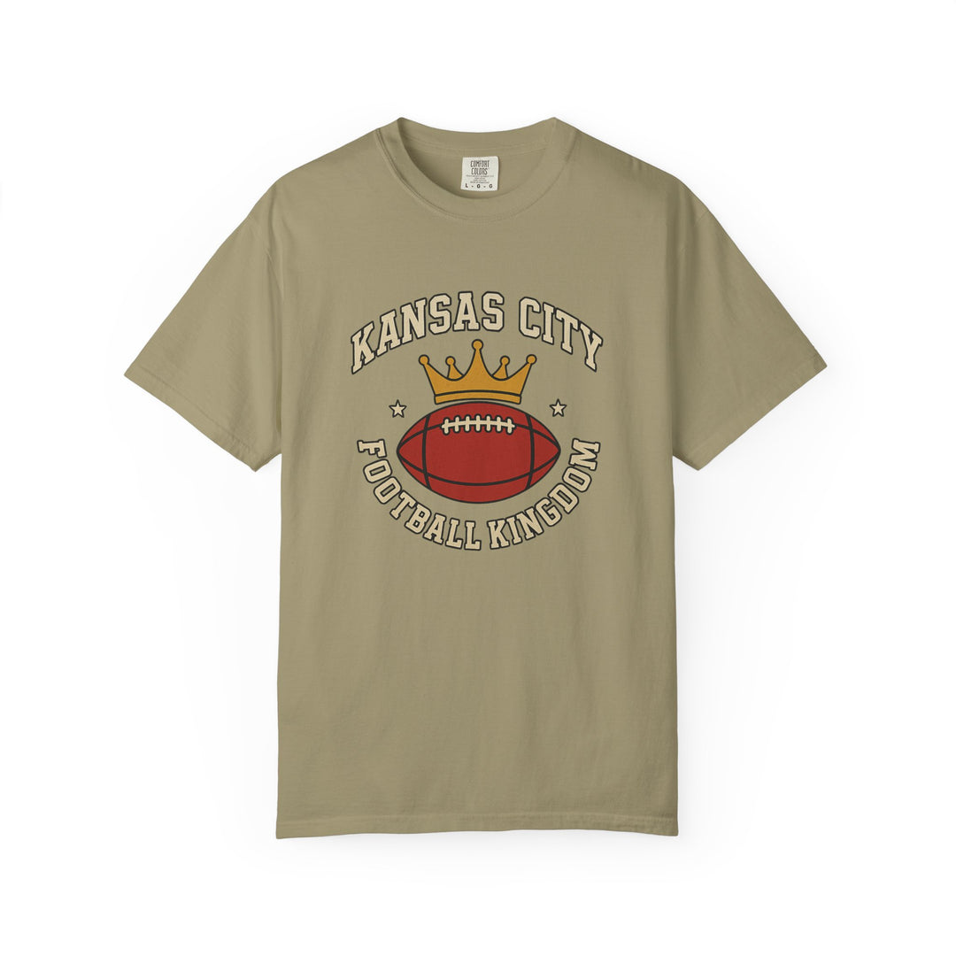 Kansas City Football Kingdom T-Shirt KC Crown and Football Graphic Tee- Ten & Timber