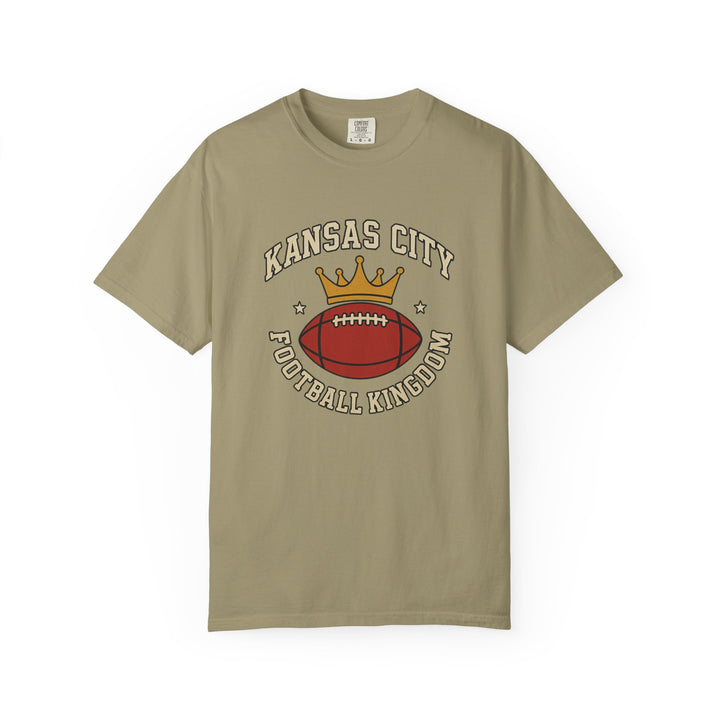 Kansas City Football Kingdom T-Shirt KC Crown and Football Graphic Tee- Ten & Timber