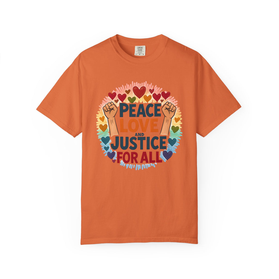 Peace Love and Justice for All TShirt  Social Justice Shirt Equality Activist Tee Pride-Inspired Protest Shirt Unisex Statement Graphic Tee